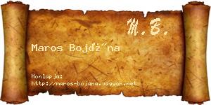 Maros Bojána névjegykártya